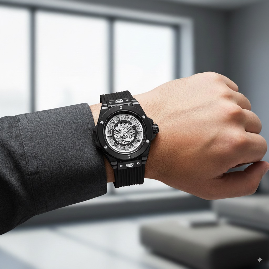 ONOLA Original Automatic Skeleton Black Watch - Image 3