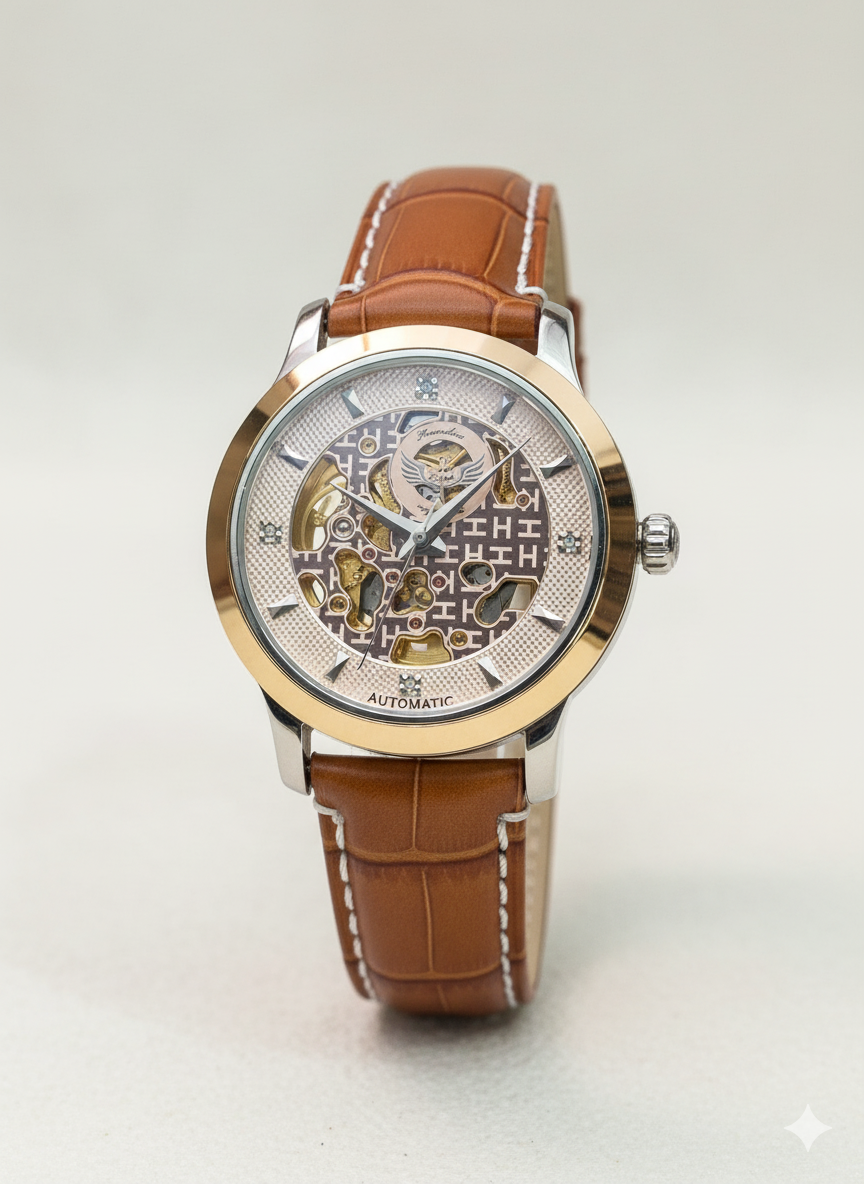 H Candice - Swiss Fashion Automatic Skeleton Original Watch - Image 2