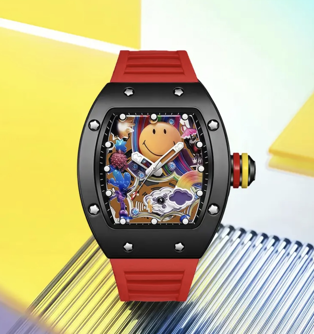 RM Smiley Face Silicon Strap Watch - Premium Timepiece - Image 2