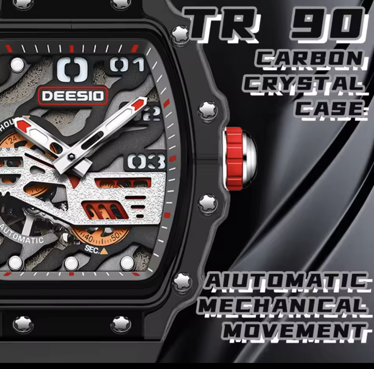 Deesio Wine Barrel Original Automatic Mechanical Skeleton Watch - Image 5