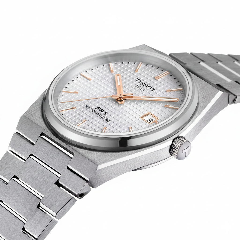 Tissot PRX Powermatic 80 Grey Stainless Steel Silver Dial Automatic Watch - Italian Grade - Image 3