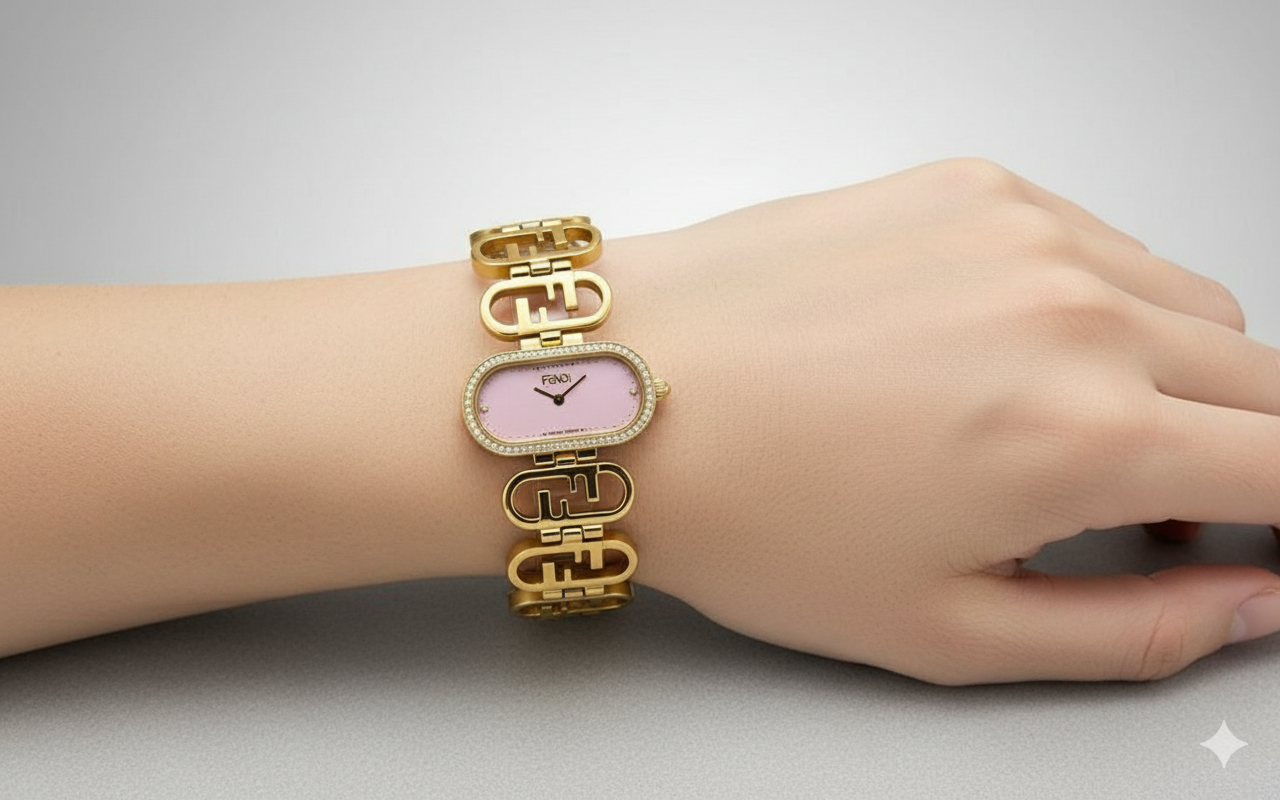 Fendi O'Lock stainless steel watch - Diamond Bezel / Swiss Original ladies Watch - Image 4