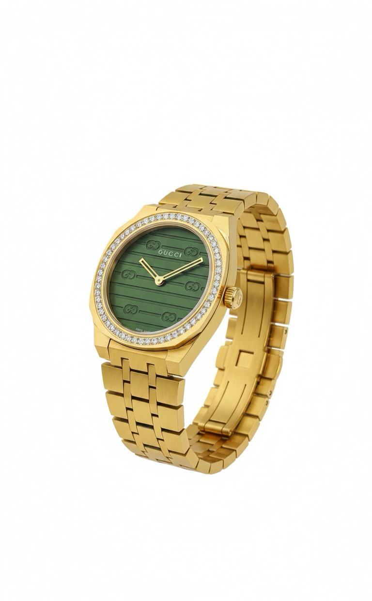 Gucci 25H - Ladies Gold Plated Ultra Slim Luxury Watch - Image 3